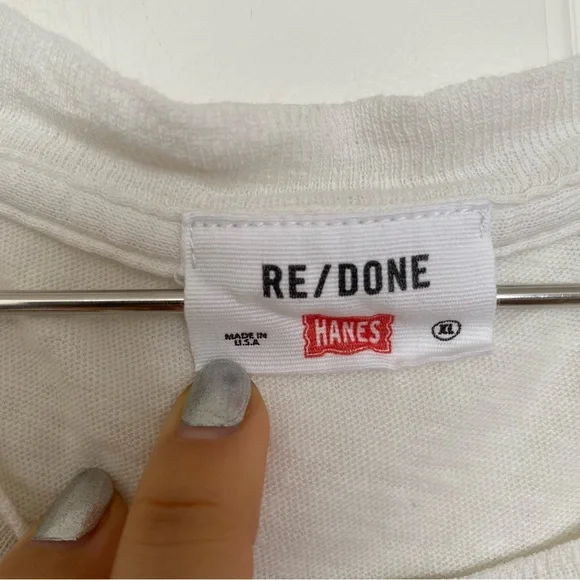 RE/DONE x Hanes The Classic Tee in Vintage White - Picture 6 of 7